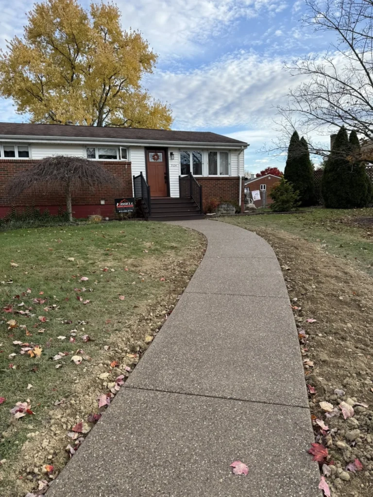 Concrete walkway installation in Calgary designed for freeze-thaw durability