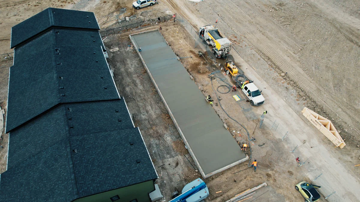 Pervious pool deck installation
