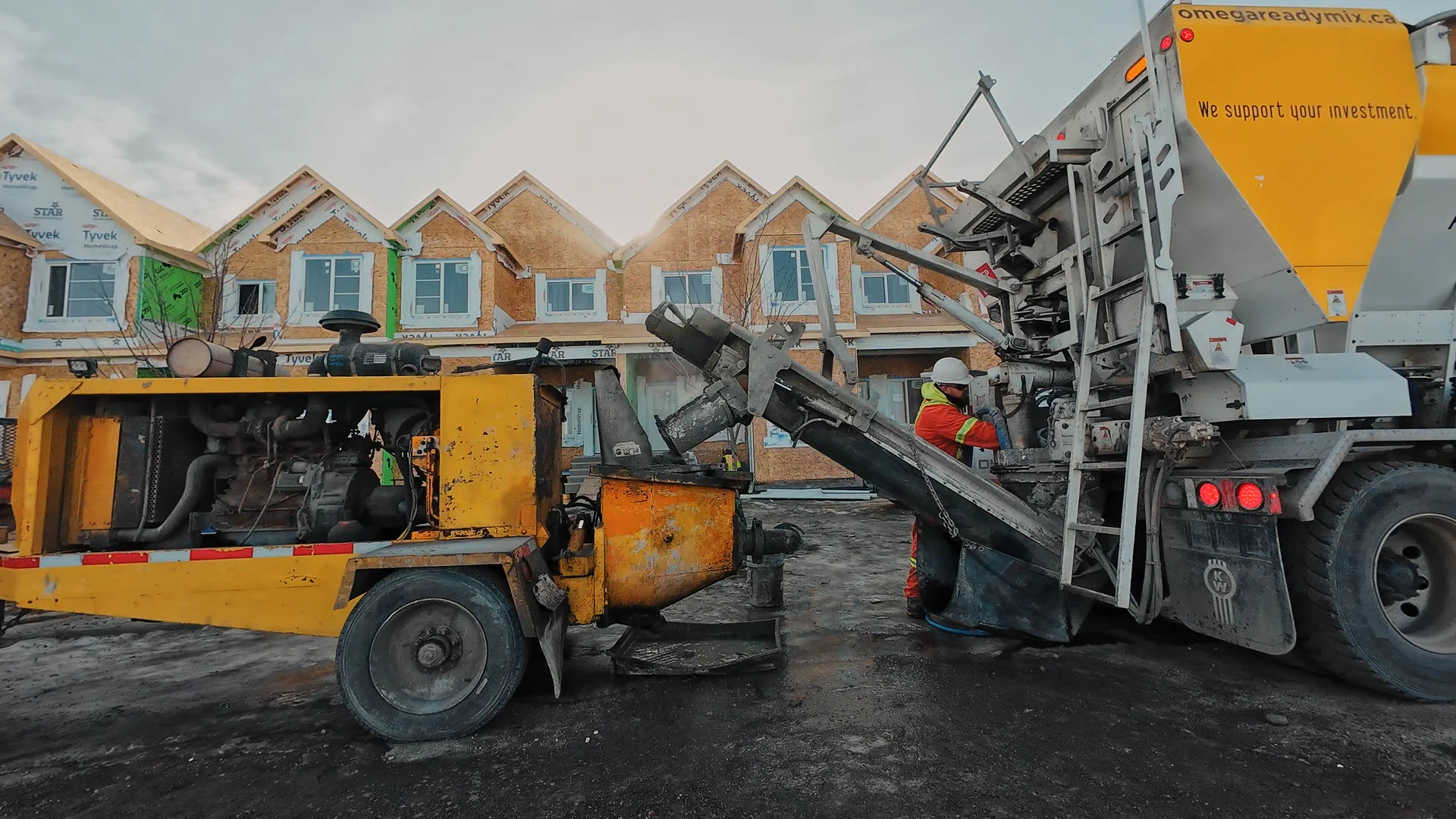 Rapid set garage slab pour Calgary
