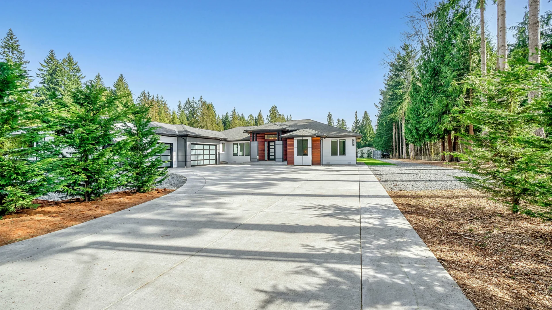 Colored concrete in Calgary used for decorative residential driveways