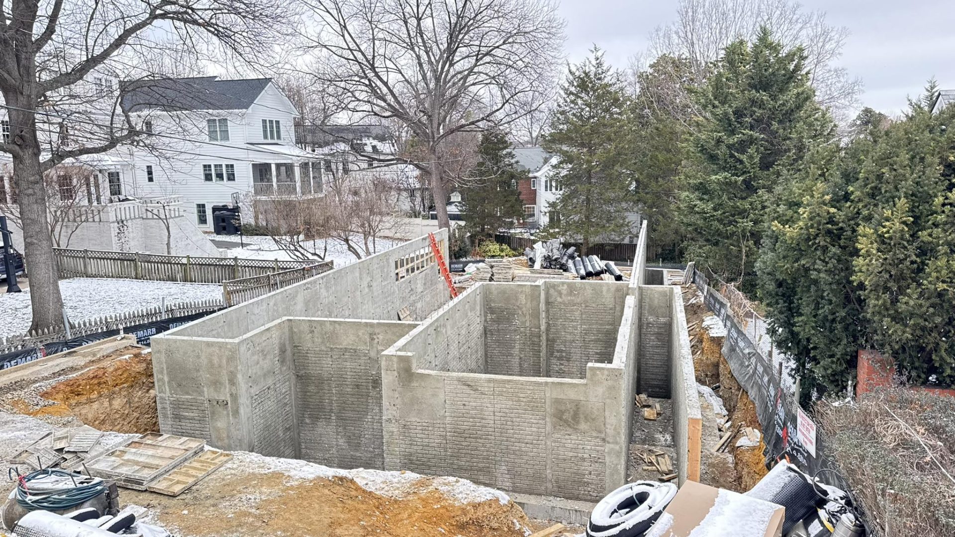 Cold weather concrete foundation construction in Calgary during winter conditions